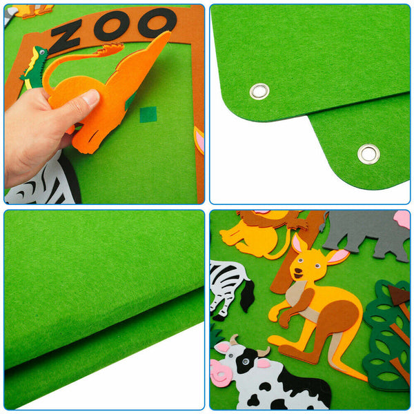 3.5Ft Children's Teaching Felt Board Set Kids Early Learning Interactive Play AU