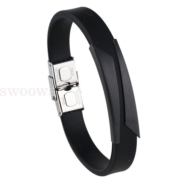 21cm Mens Leather Bracelet Bangle Bracelet Braided Wristband Buckle alloy