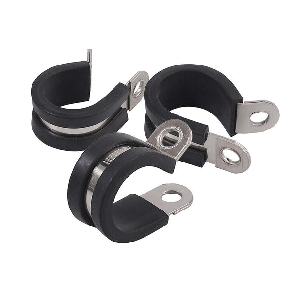 up100 P Clips Rubber Lined Cable Hose Pipe Clamps Holder Air Clip Clamp 6mm-24mm