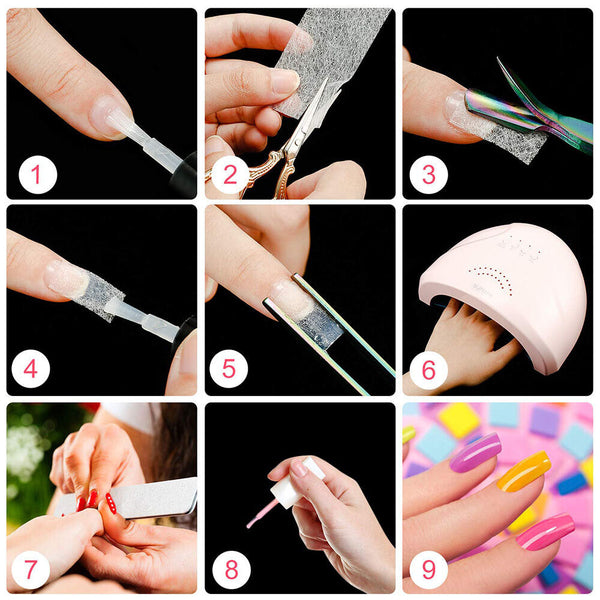 Nail Art Silk Wrap Repair Kit Extension Building Silk Fiberglass Gel Extension