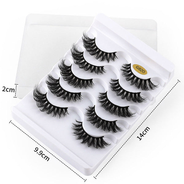 10Pairs False Eyelashes Long Thick Wispy Volume Strip Dramatic Lashes Set MakeUp