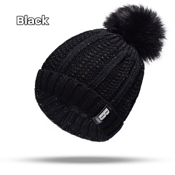 Women's Beanie Ponytail Messy Bun BeanieTail Multi Color Ribbed Winter Hat Cap