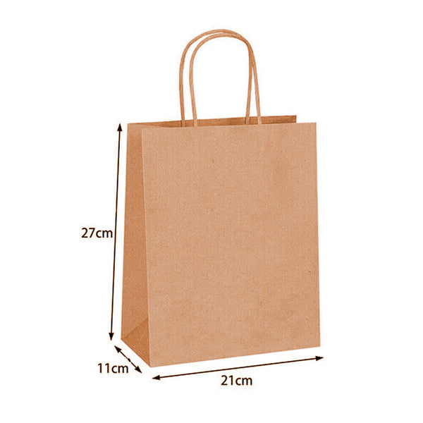 Bulk Kraft Brown Paper Bags with Handles Craft Merchandise Shopping Retail Bags