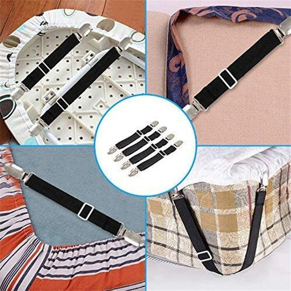 4Pcs  Bed Sheet Mattress Holder Fastener Grippers Clips Suspender Straps