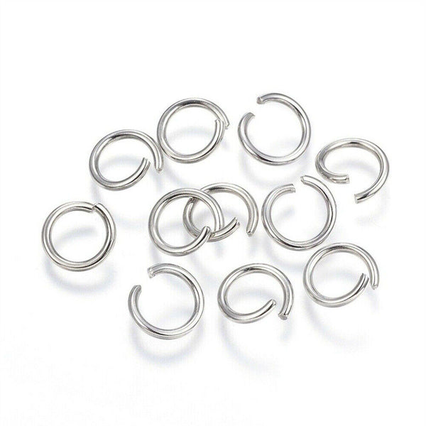 Jump Ring 10mm Silver Findings DIY Jewellery Open Connector Stainless Steel