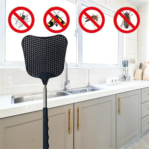 UPTO 4pcs Fly Swatter Extendable Handle Telescopic Insect Mosquito up to 65cm