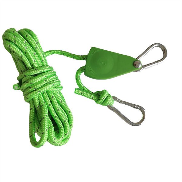 4Metre Camping Ratchet Pulley Tent Guide Rope Adjustable Guy Line Tensioner Tie