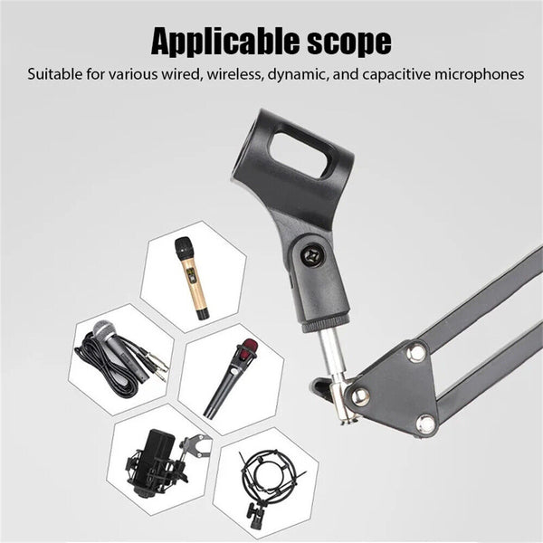 Pro Mic Microphone Holder Suspension Boom Arm Desktop Stand Mount for Broadcast