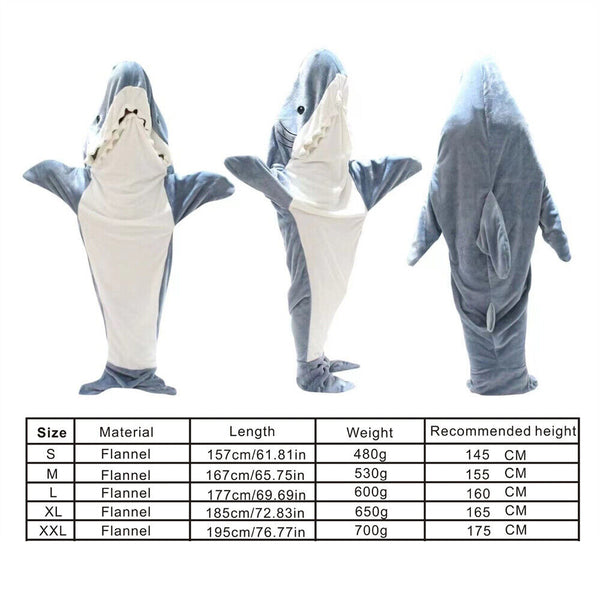 Shark Sleeping Bag S-XXL for Shark Blanket Super Soft Cozy Flannel Hoodie