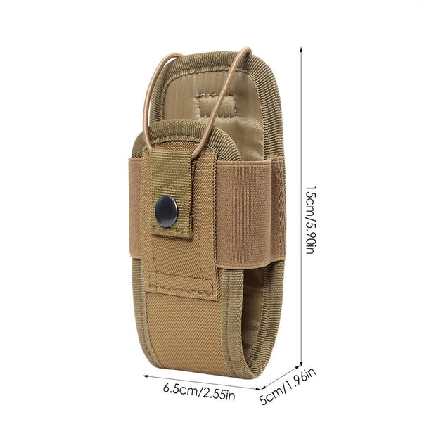 1/2x Tactical Radio Holder Outdoor Walkie Talkie Pouch Case Belt Holster Bag