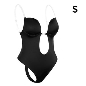 Women Invisible Push Up Bra Backless Bodysuit wedding Party Bra Deep U Underwear