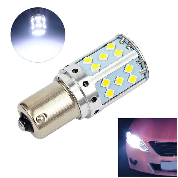 2X BAU15S PY21W LED TURN SIGNAL INDICATOR BULB GLOBE NO HYPER FLASHING /WHITE