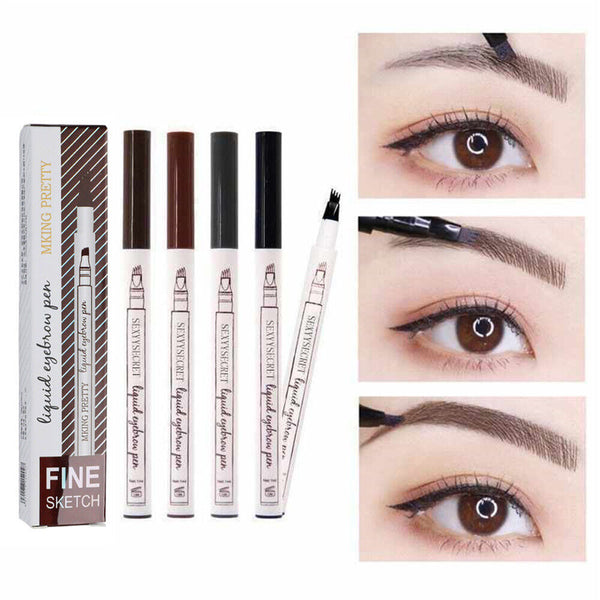 New Waterproof Eyebrow Microblading Ink Pen Pencil Tattoo 3D 4 Fork Pen Makeup