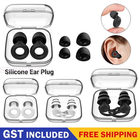 Ultra Soft Silicone Ear Plug Noise Reduction Flexible Reusable Study Sleep Plugs