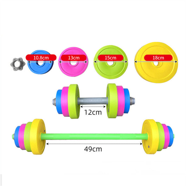 AU Kids Adjustable Barbell Toy Set Durable Exercise Dumbells Toys-LongShort