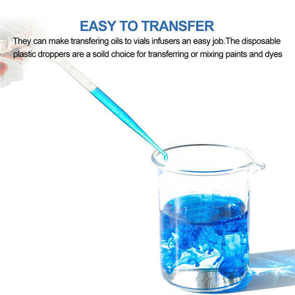 50/100PCS 5/10ML Plastic Clear Eye Oil Dropper Transparent Graduat PipetteS