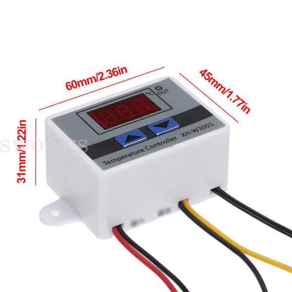 Digital LED Temperature Controller Thermostat Control Switch W/ Waterproof Probe