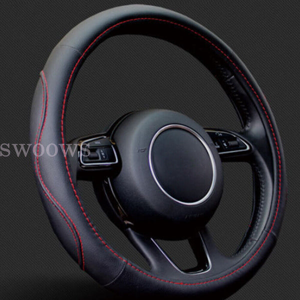 Universal Premium PU Leather Car Steering Wheel Cover Protector Brand New 38cm