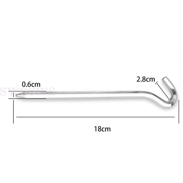 12/24 Aluminum Tent Pegs Hook Outdoor Camping Trip Ground Durable Nail Stakes