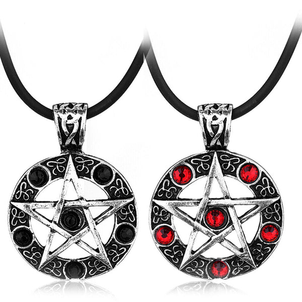 Crystal Pentagram Witch Wicca Pagan Magical Pendant Necklace Witchcraft Gift New