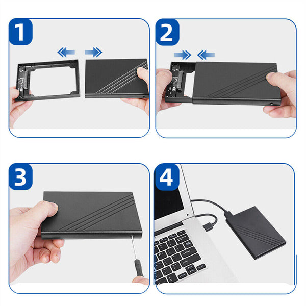 1/2x 2.5inch External Hard Drive 6TB Mobile Hard Drive Enclosure USB3.0 Portable