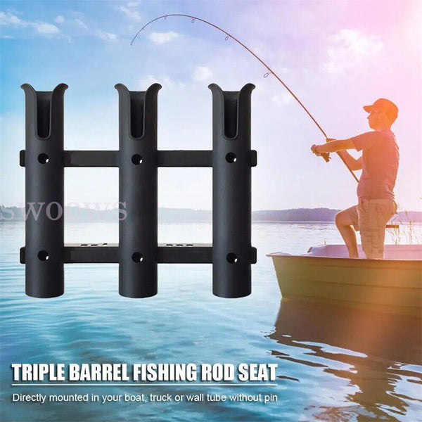 3 Tube Fishing Rod Holder Bracket Boat Kayak Rod Rack Mounted Fishing Rack AU