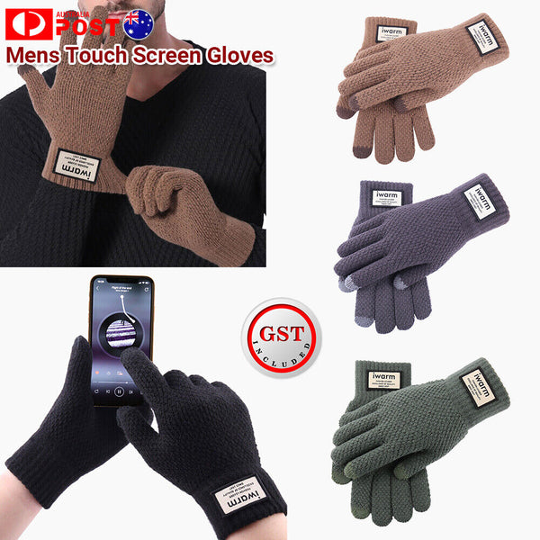 1-4 Mens Winter Warm Windproof Fleece Lined Thermal Touch Screen Gloves Outdoors