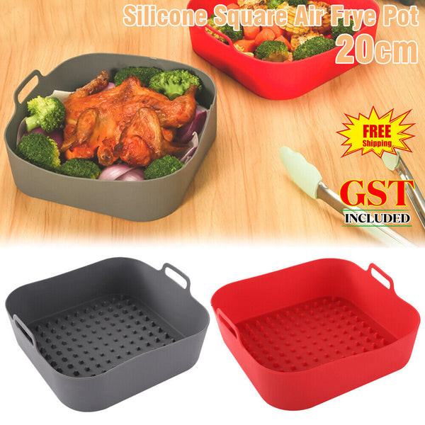 Square Air Fryer Mat Silicone Pot Baking Tray Liner Reusable Oven Accessories AU