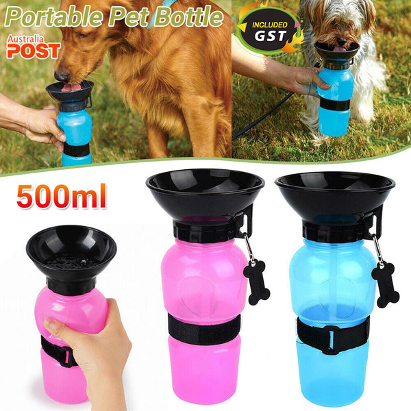 500ml Dog Cat Water Drinking Bottle Detachable Travel Cup Portable Pet Feeder