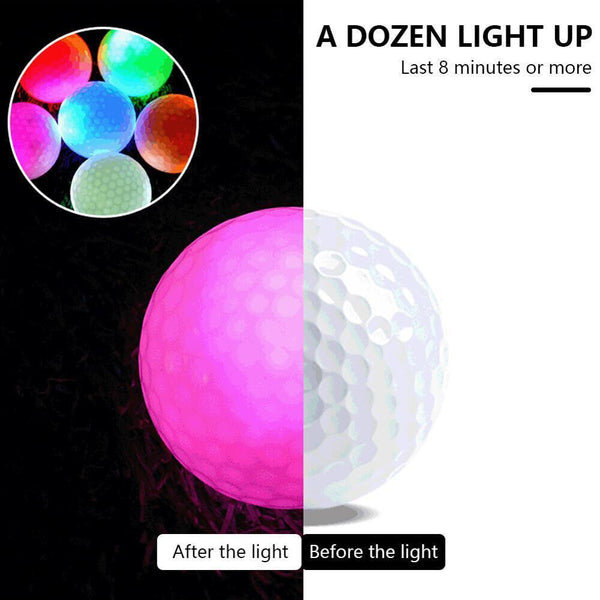 UP10 Luminous Night Golf Balls LED Light Up In The Dark Bright Reusable LongGlow