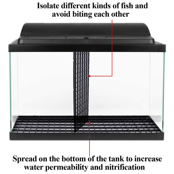 Black Fish Tank Grid Divider Tray Filter Bottom Egg Crate Isolate Aquarium AU