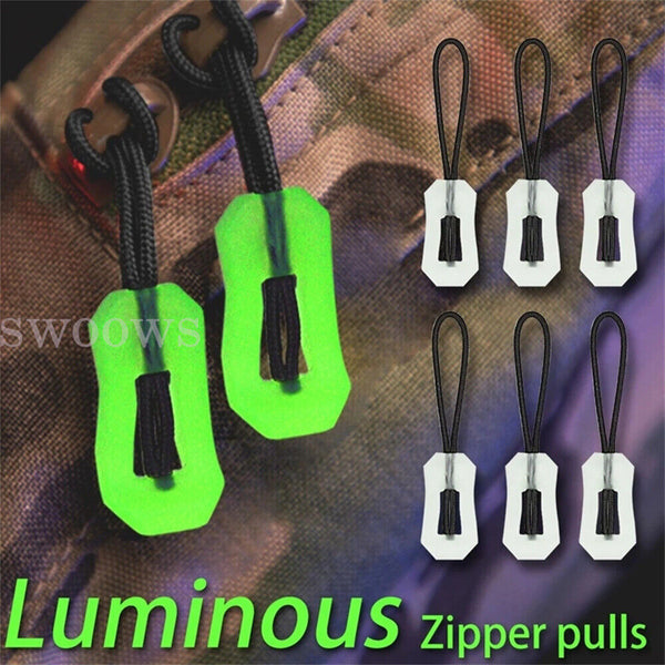 5/10pcs Outdoor Camping Hiking Backpack Anti-lost Luminous Zipper Pull