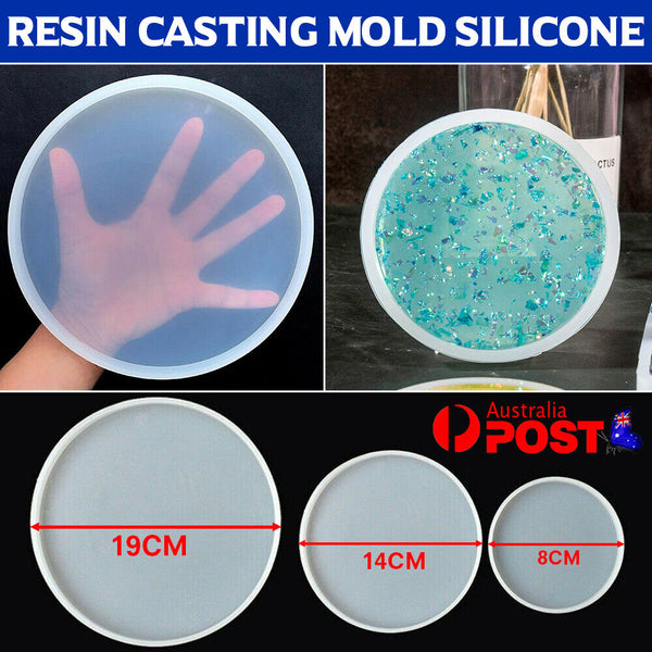 Resin Casting Mold Silicone Jewelry Agate Making Mould Tool Craft Round Coaster