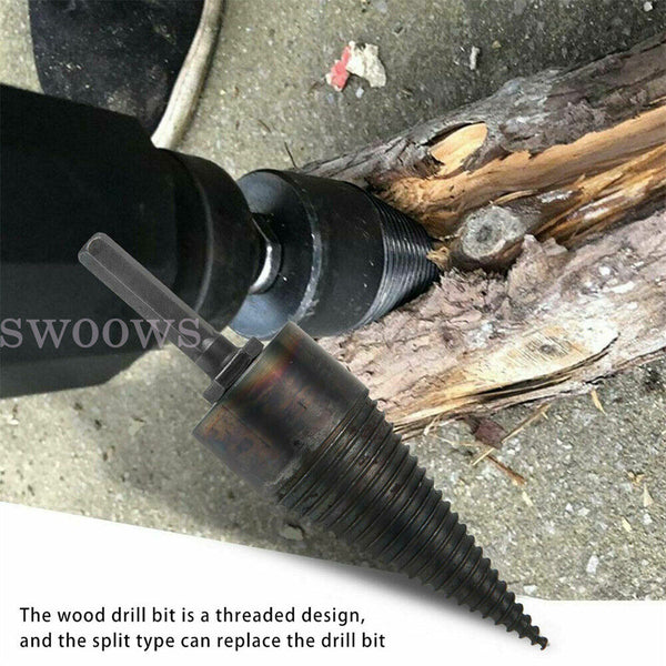 High Speed Twist Firewood Chop Wood Drill Bit Tool 32/42mm Splitting Cone