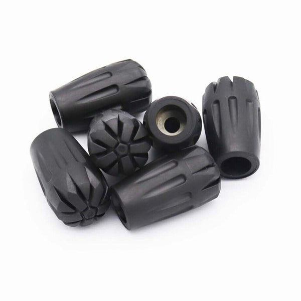 8pcs Black Spare Walking Stick Trekking Hiking Pole Rubber Ferrule Tips End Cap