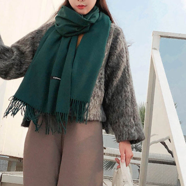 Women Ladies Scarf Tassels Cashmere Blend Pashmina Wrap Shawl Plain ELegant