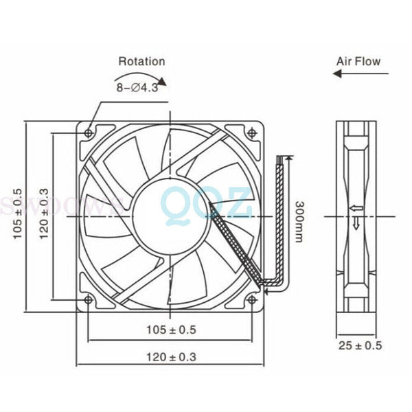 2PCS Computer PC CPU Cooling Silent  Exhaust Fan Highspeed 120mm USB 5V Case