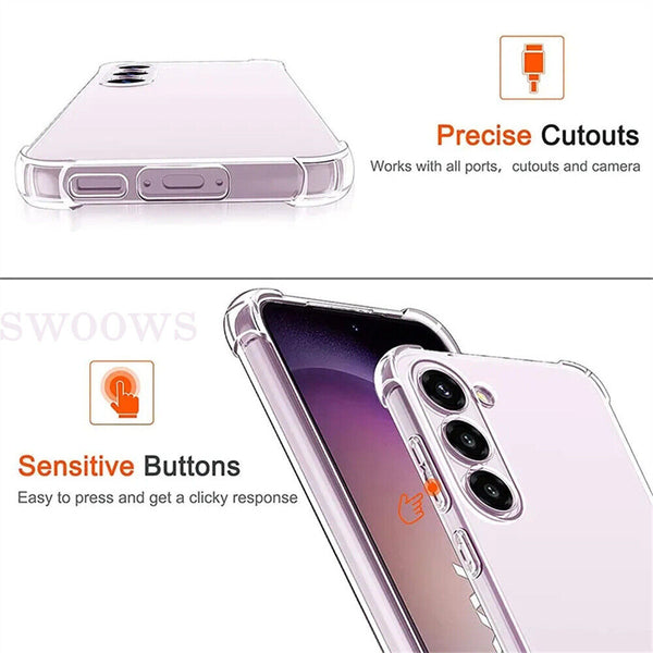 Case For Samsung S23 S22 W/ Lens Protect Clear Heavy Duty Soft Shockproof Cover