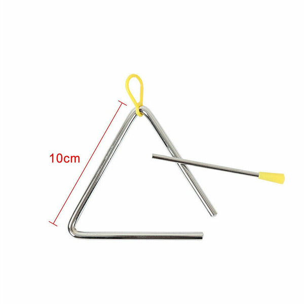 1/2x 10cm Musical Triangle Alloy with Striker Rod Percussion Instrument Kids Toy