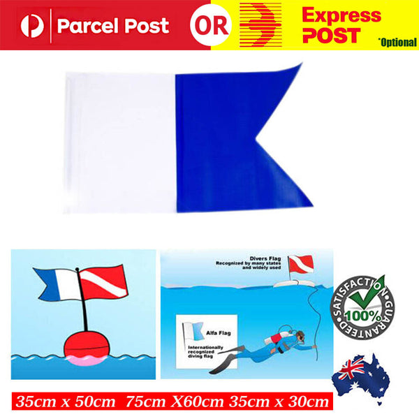 1-2pcs Large Scuba Dive Boat Flag (alpha flag) 75x60cm 35x30cm 35x50 AU STOCK
