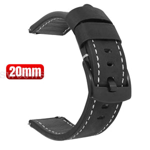 41/45mm Bracelet Stitching Leather Band Watch Strap For Samsung Galaxy Watch 3