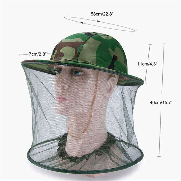 2Pcs Mosquito Insect Head Net Mesh Protector W/ Hat Fly Bee Fishing Camping