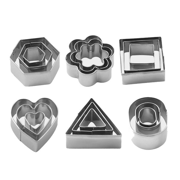 30PC Polymer Clay Cutter Stainless Steel Geometry DIY Pottery Tool Cutting Mould