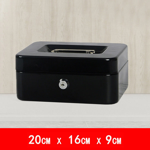 Lockable Cash Box Deposit Petty cash Money Box Safe Key Lock/Code Lock Gift AU