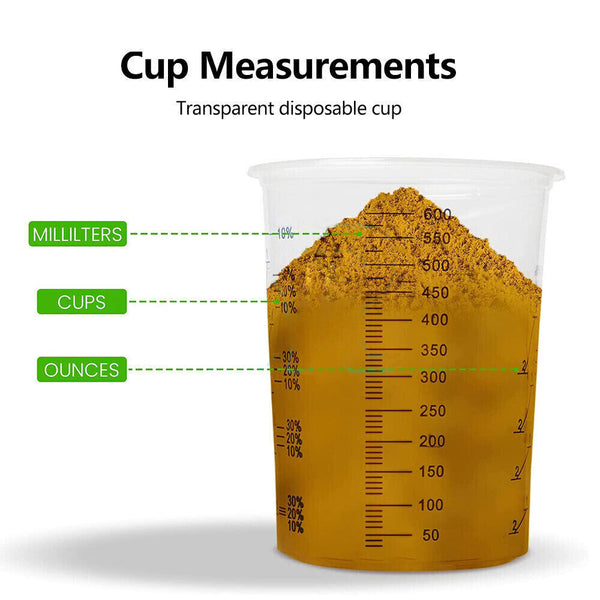 Disposable Graduated Paint Measuring Cups Resin Epoxy Ratios Mixing Cup Kits