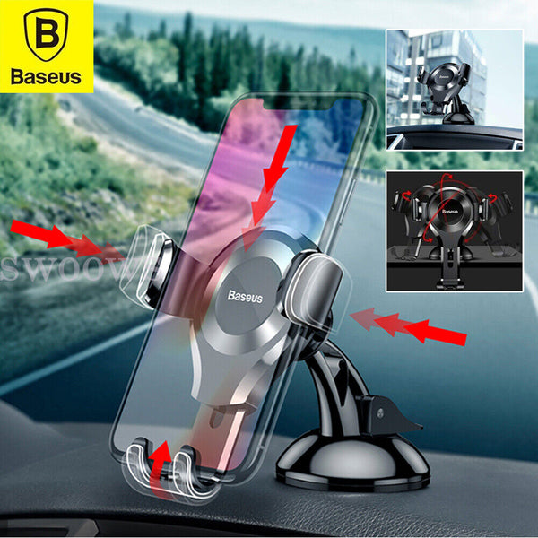 Phone Holder For Baseus 360° Car Mobile Cell Gravity Dashboard Suction Mount Sta