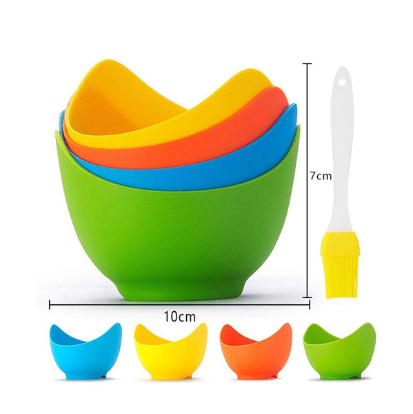 4-16Pcs Silicone Egg Poacher Poaching Pods Pan Poached Cups Moulds For Kitchen