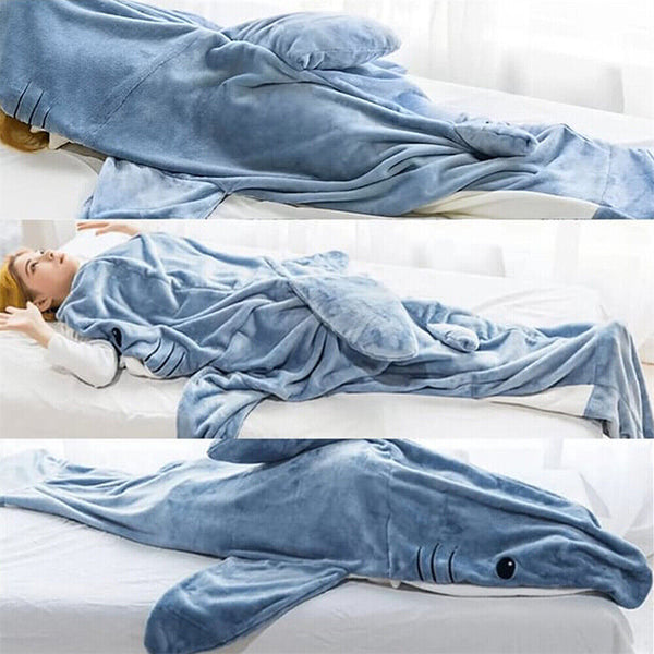 Shark Sleeping Bag S-XXL for Shark Blanket Super Soft Cozy Flannel Hoodie