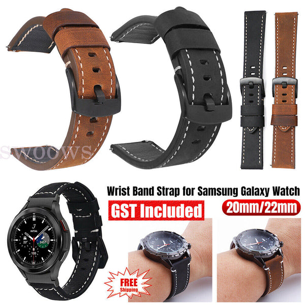 41/45mm Bracelet Stitching Leather Band Watch Strap For Samsung Galaxy Watch 3