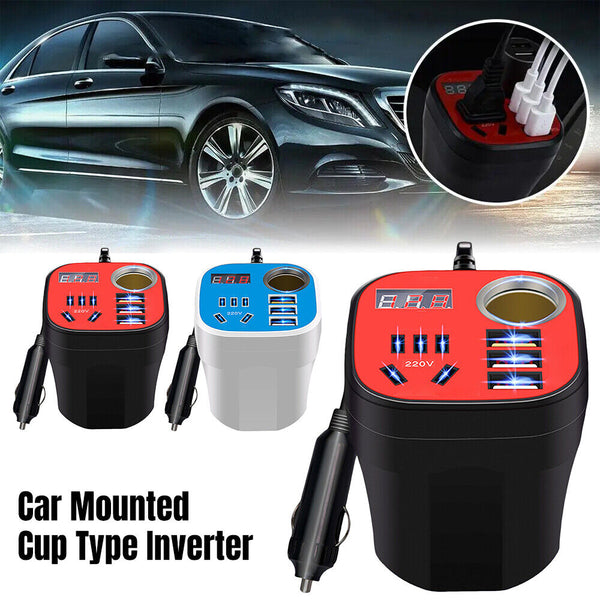 Car Mounted Cup Type Inverter-Converter QC Charger, Car Power Converter